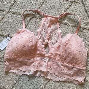 NWT- Aerie Pink Lace Bralette- medium